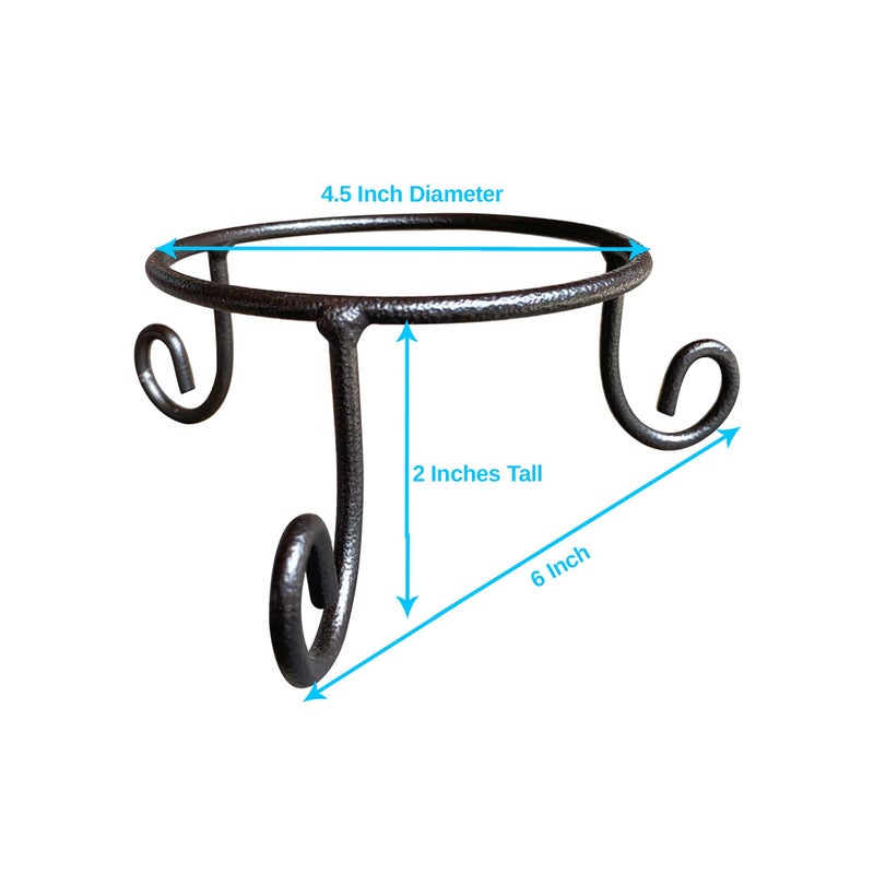 EcoRise Black Iron Gazing Globe Stand, Wrought Iron Sphere Holder, Crystal Ball and Glass Bowl Display Stand, Metal Egg Holder 4.5inches x 2inches - Image 2